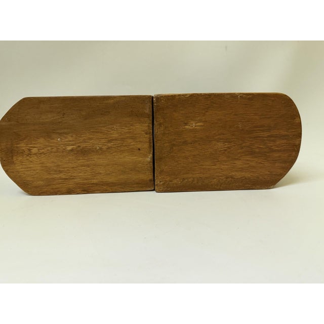 Red Vintage Mid-Century Modern Hand-Carved Fruit Bookends - A Pair For Sale - Image 8 of 11