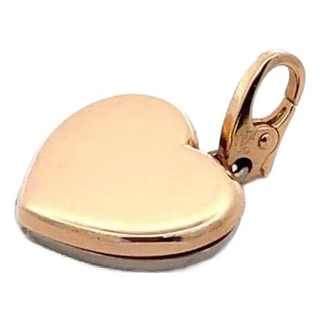 Cartier Pendant 18k White & Rose Gold Double Slide Hearts Tag For Sale