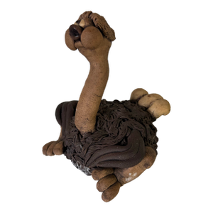 Vintage Todd Warner Style Whimsical Art Pottery Ostrich Sculpture