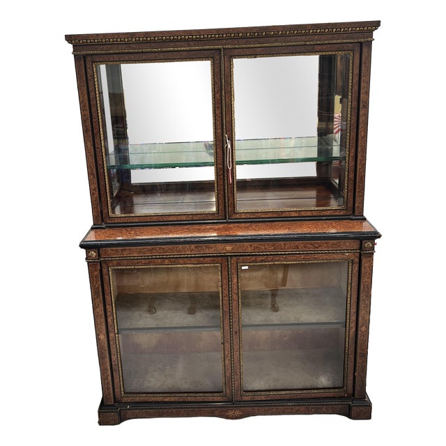 Display Cabinet in Burr Walnut For Sale