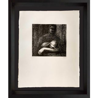 Henry Moore - Hand Signed Lithograph Original" Lullaby Sleeping..." with frame For Sale