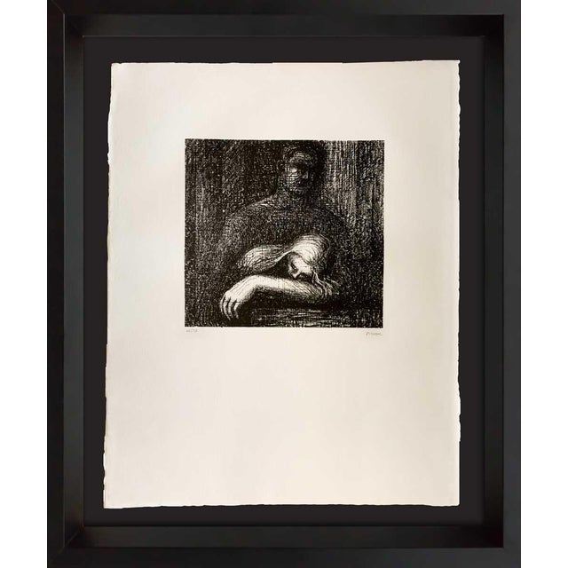 Henry Moore - Hand Signed Lithograph Original" Lullaby Sleeping..." with frame For Sale