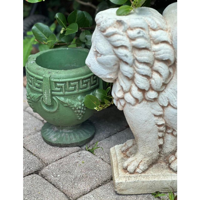 Mid 20th Century 1940s Round Grecian Planter With Greek Key Design For Sale - Image 5 of 9