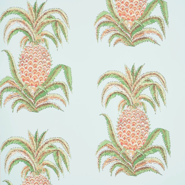 Not Yet Made - Made To Order Schumacher Pineapples Wallpaper in Sky , Sample For Sale - Image 5 of 5