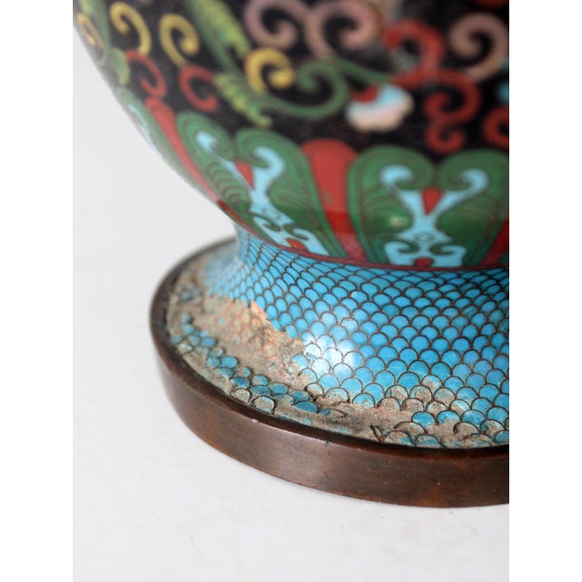 Antique Chinese Cloisonne Bottomless Vase For Sale - Image 14 of 18