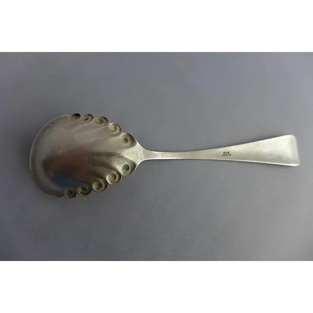 1900 - 1909 Antique "D" Monogram Sterling Silver Berry Spoon For Sale - Image 5 of 6