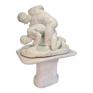 Life Size Italian Carrara Marble Roman Wrestlers Sculpture Grand Tour Antique
