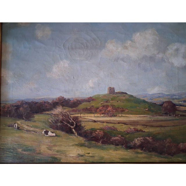 A moody and expressive original oil painting on canvas by noted Scottish artist Taylor Brown, depicting the ruins of...