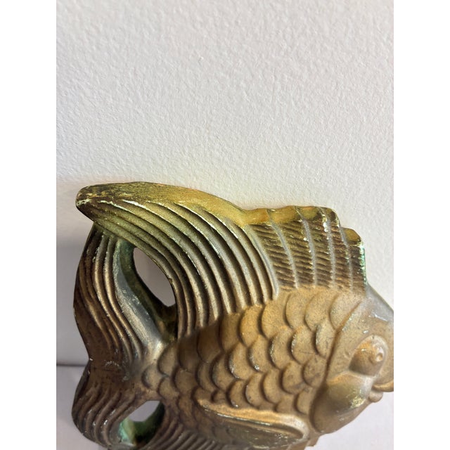 Gold Vintage Gold Painted Fish Wall Decor For Sale - Image 8 of 12