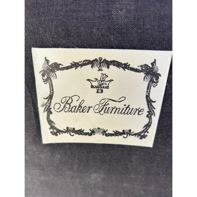 Late 20th C Baker Furniture Tufted Club Armchairs, George Smith Style Paisley Upholstery, Brass Casters – Pair For Sale - Image 18 of 18