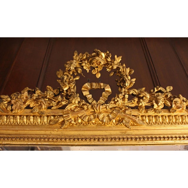 Late 19th Century Circa 1870s French Neoclassical Revival Gilt Mirror For Sale - Image 5 of 7