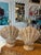 Traditional Pair of Woven Grass Scalloped Clam Shell Seashell Beach Table Lamps Newly Wired For Sale - Image 3 of 12