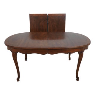 French Louis XV Style Walnut Dining Room Table For Sale