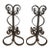 Vintage Cast Iron Filligree Andirons For Sale