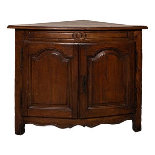 18th Century French Provincial Louis XV Corner Cabinet For Sale