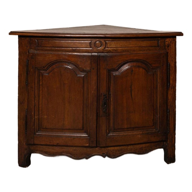 18th Century French Provincial Louis XV Corner Cabinet For Sale