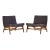 Adrian Pearsall Style Mid Century Walnut Slipper Chairs - Pair For Sale