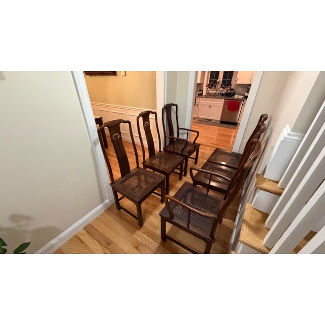 1980s Attributed Henredon Dining Room Table and Chairs For Sale - Image 10 of 12
