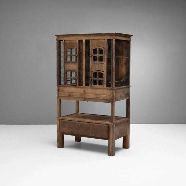 Rustic Chestnut Aviary, France, 1950s For Sale - Image 3 of 9