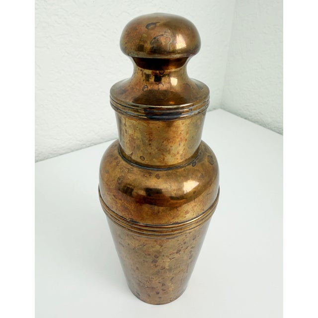 Brass Art Deco Cocktail Shaker, Unlacquered Brass For Sale - Image 8 of 8