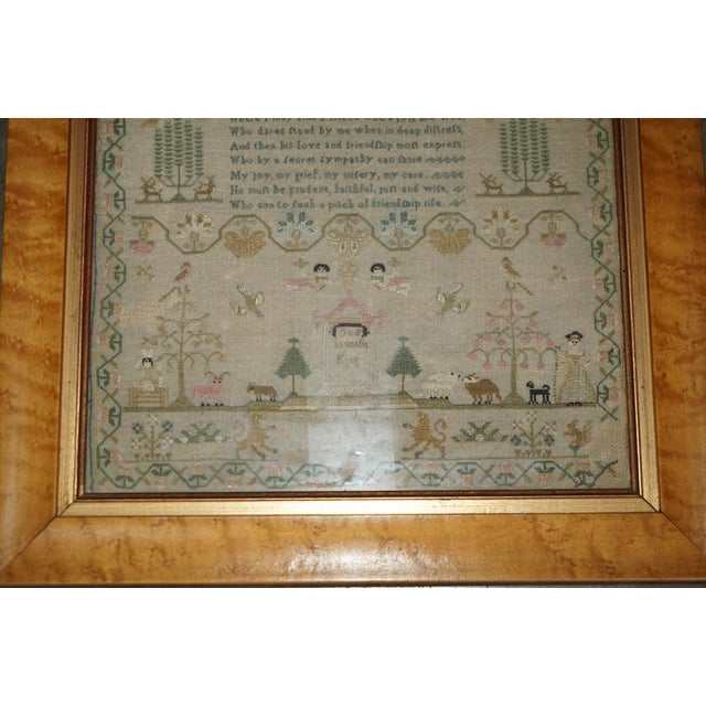 18th Century Antique George III Pictorial Friendship Sampler, 1798 For Sale - Image 5 of 17
