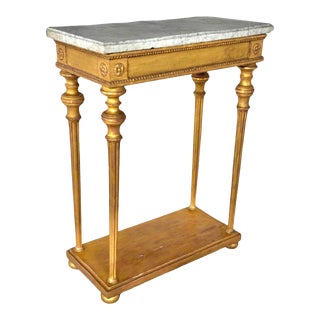 Swedish Neoclassical Gilt Wood Console Table For Sale