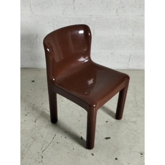 Brown Vintage 4875 Model Chairs by Carlo Bartoli for Kartell, 1970s, Set of 10 For Sale - Image 8 of 14