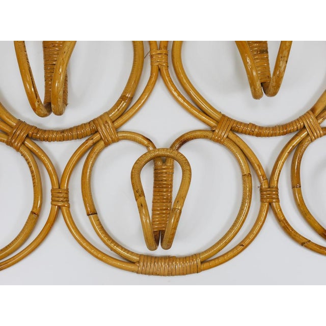 Large Rattan Wall Coat Rack attributed to Franca Helg & Franco Albini for Bonacina, Italy, 1960s For Sale - Image 12 of 15