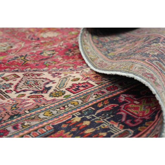 Traditional 1970s Vintage Persian Handmade Wool 10x13 Red Area Rug For Sale - Image 3 of 13