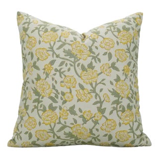 Fabdivine Handmade Block Printed Cushion Cover 16x16 Inch Cotton Linen-Mrignayani For Sale