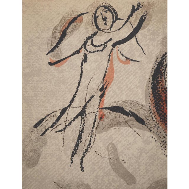 Modern Marc Chagall, The Bible, Hagar as a Protective Mother, Original Lithograph For Sale - Image 3 of 6