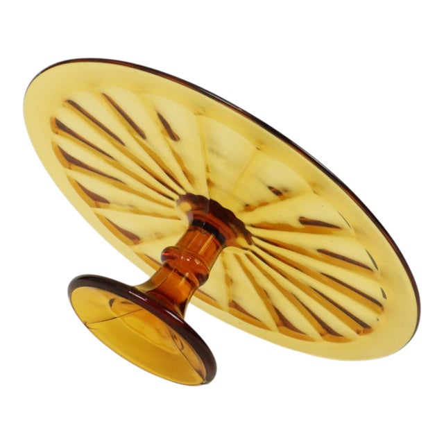 1930s Art Deco Amber Tart Plate Dish from Verrerie de Scailmont, 1930s For Sale - Image 5 of 13