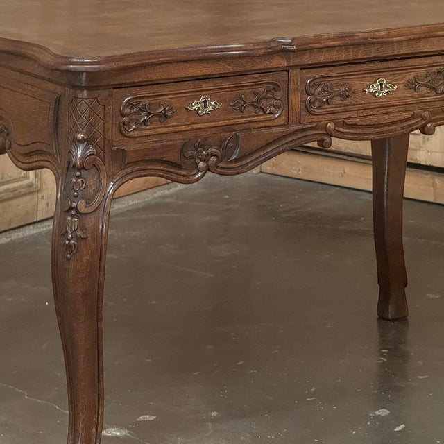 Antique Country French Liégeoise White Oak Writing Desk For Sale - Image 9 of 18