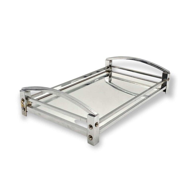 Jacques Adnet, Modernist Mirrored Tray, Maison Adnet, France 1940 /1950 For Sale - Image 15 of 18