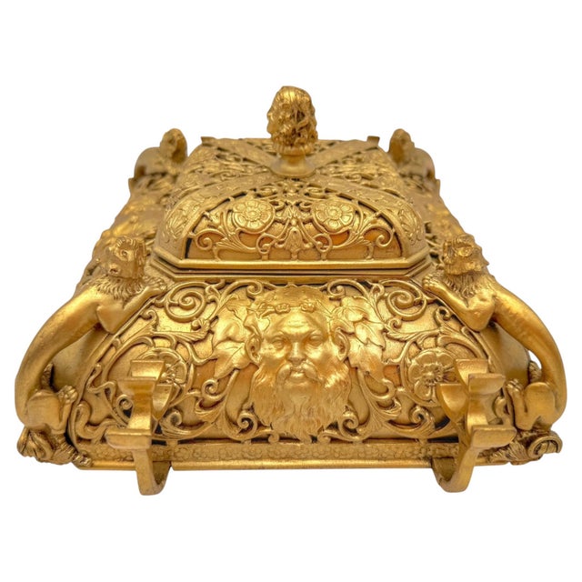 E.F. Caldwell Attributed Renaissance Revival Ormolu Inkwell, circa 1900 An elaborate Renaissance Revival ormolu inkwell...