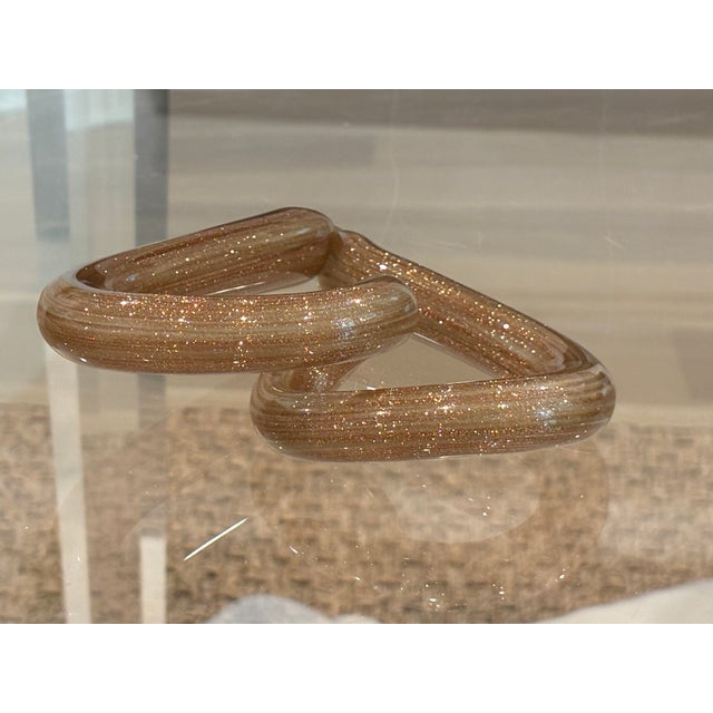 Mid 20th Century Vintage Italian Murano Aventurine Art Glass Open Heart Sculpture For Sale - Image 5 of 13