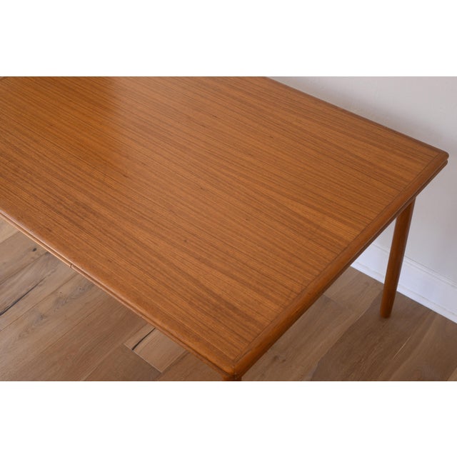 Wood Kurt Ostervig Style Danish Teak Extendable Dining Table With Hidden Leaves For Sale - Image 7 of 13