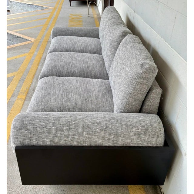Gray Modern Gray Chevron Bolster Sofa For Sale - Image 8 of 8