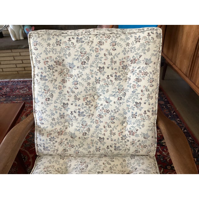 Midcentury Walnut Loose Cushion Platform Rocker by Baumritter Chairish