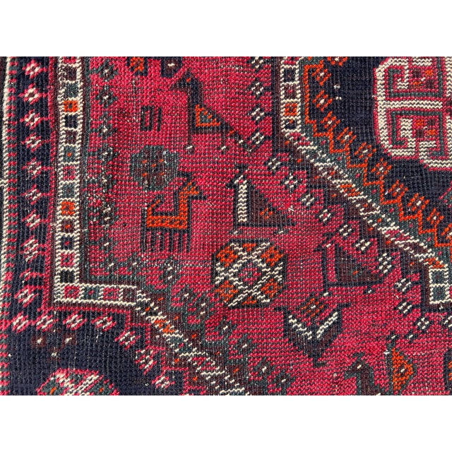 4'0" X 5'1" Antique Hand-Knotted Rug Low Pile Caucasian Tribal Rug For Sale - Image 10 of 10