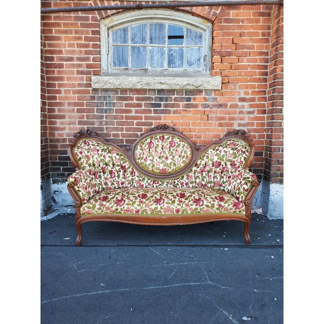 Antique Victorian Floral Couch Chairish