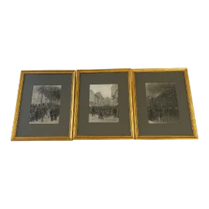 Late 19th Century Set of 3 Military Prints From Edouard Detaille. French., Framed - Set of 3