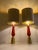 Set of 2 Contemporary Red Murano Glass Table Lamp With Shade For Sale - Image 4 of 8