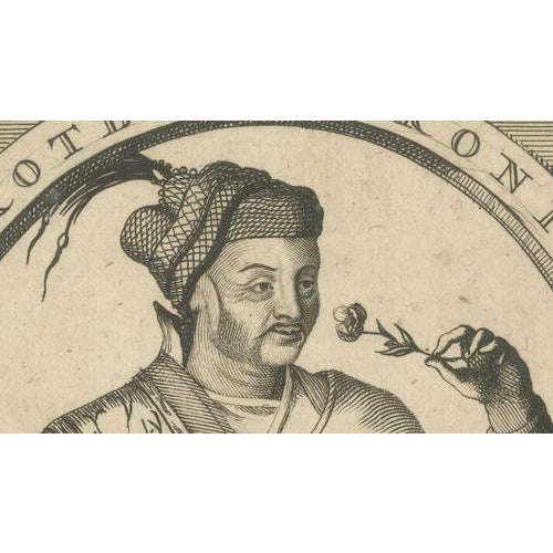 Paper After Havart, Abdullah Qutb Shah, King of Golconda Portrait, Engraving, 1700 For Sale - Image 7 of 9