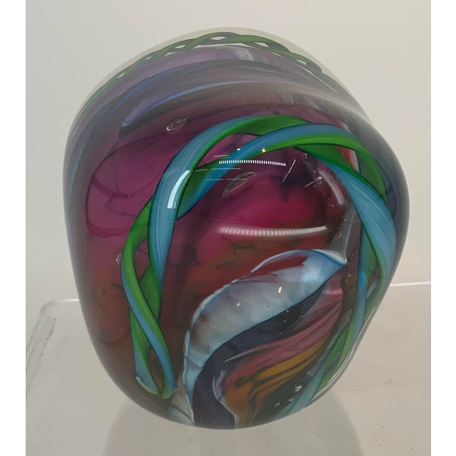 Large Hand Blown Glass Paperweight by Tom Bloyd For Sale - Image 4 of 12