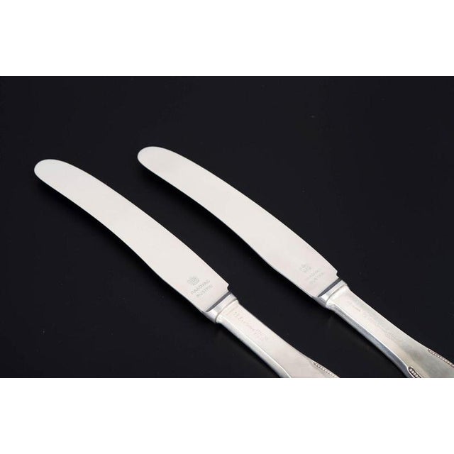 Evald Nielsen lunch knives, two pieces. Model number 14. Elegant lunch knives in sterling silver and stainless steel....