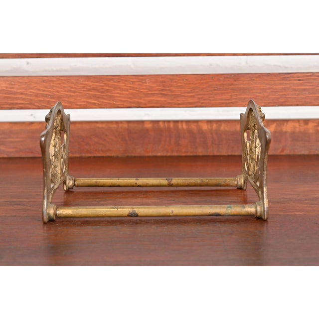 Antique Art Nouveau Bronze Owl Expandable Book Rack, Circa 1910 For Sale In South Bend - Image 6 of 12