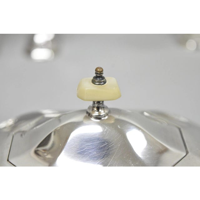 Antique English Art Deco Silver Plated Tea Service Set by Bscep (5329) - 4 PCS For Sale - Image 11 of 15