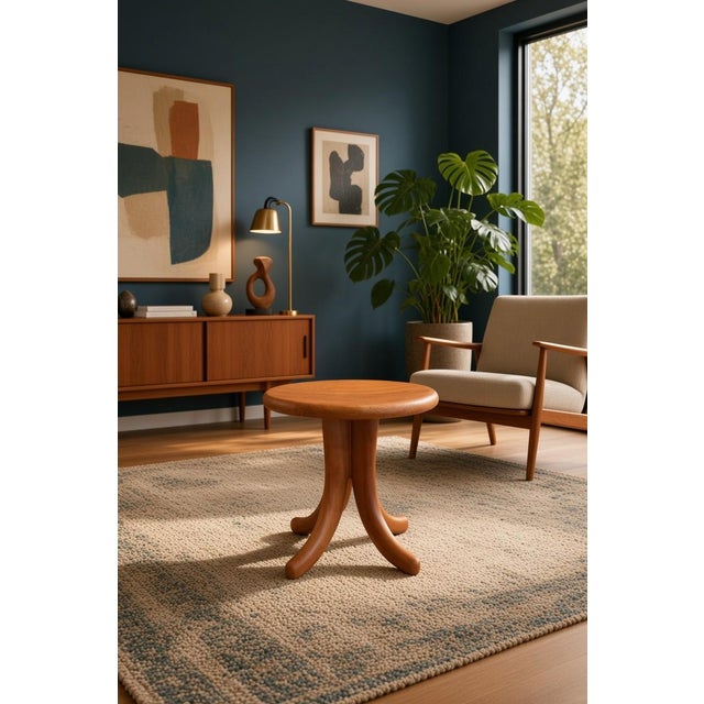 Wood Sculptural Stool in Teak with Bowl Seat from Dyrlund, Denmark, 1960s For Sale - Image 7 of 14