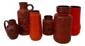 West German Ceramic Vases from Scheurich, 1970s, Set of 6